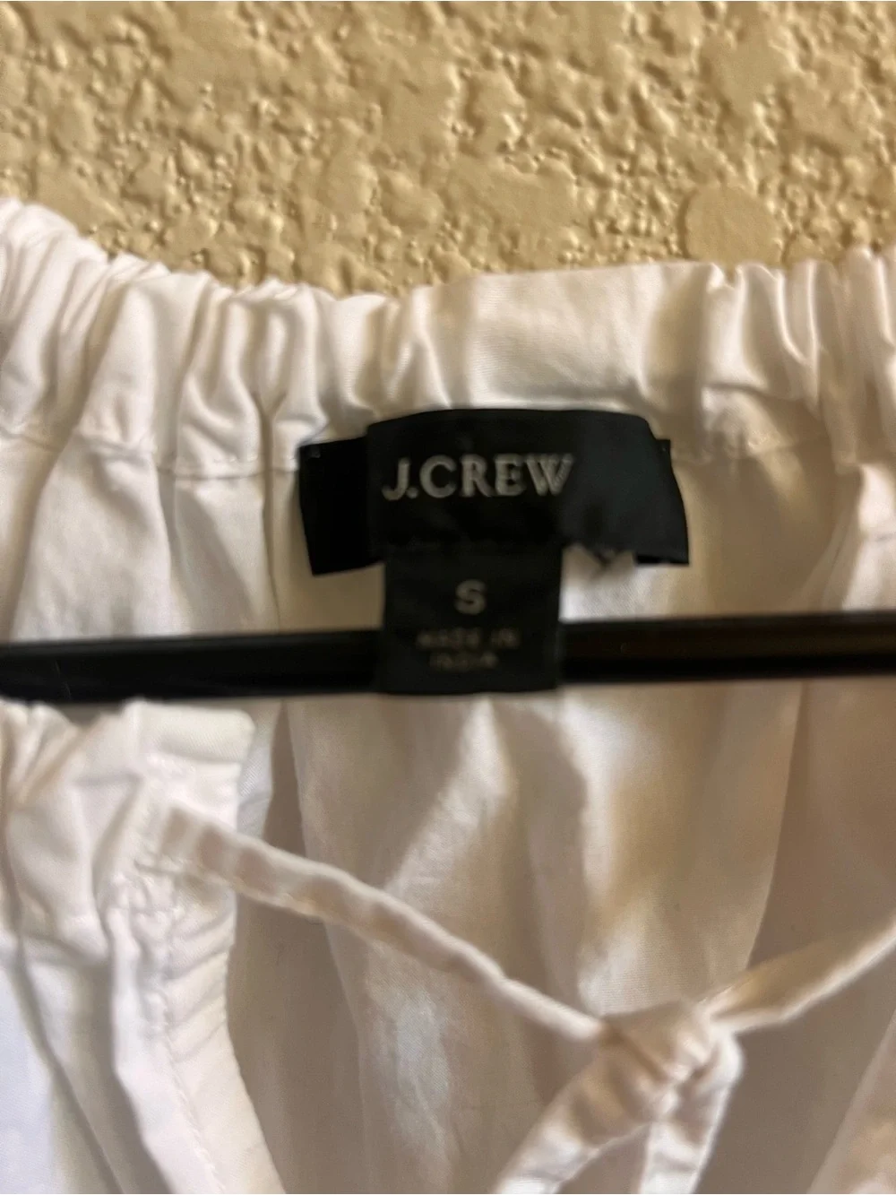 J. Crew Women's White Tie-Neck Top